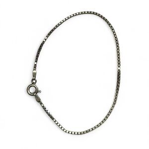Vintage Italian Silver Box Chain Bracelet